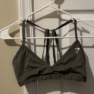 Gymshark Dark Green Strappy Sports Bra